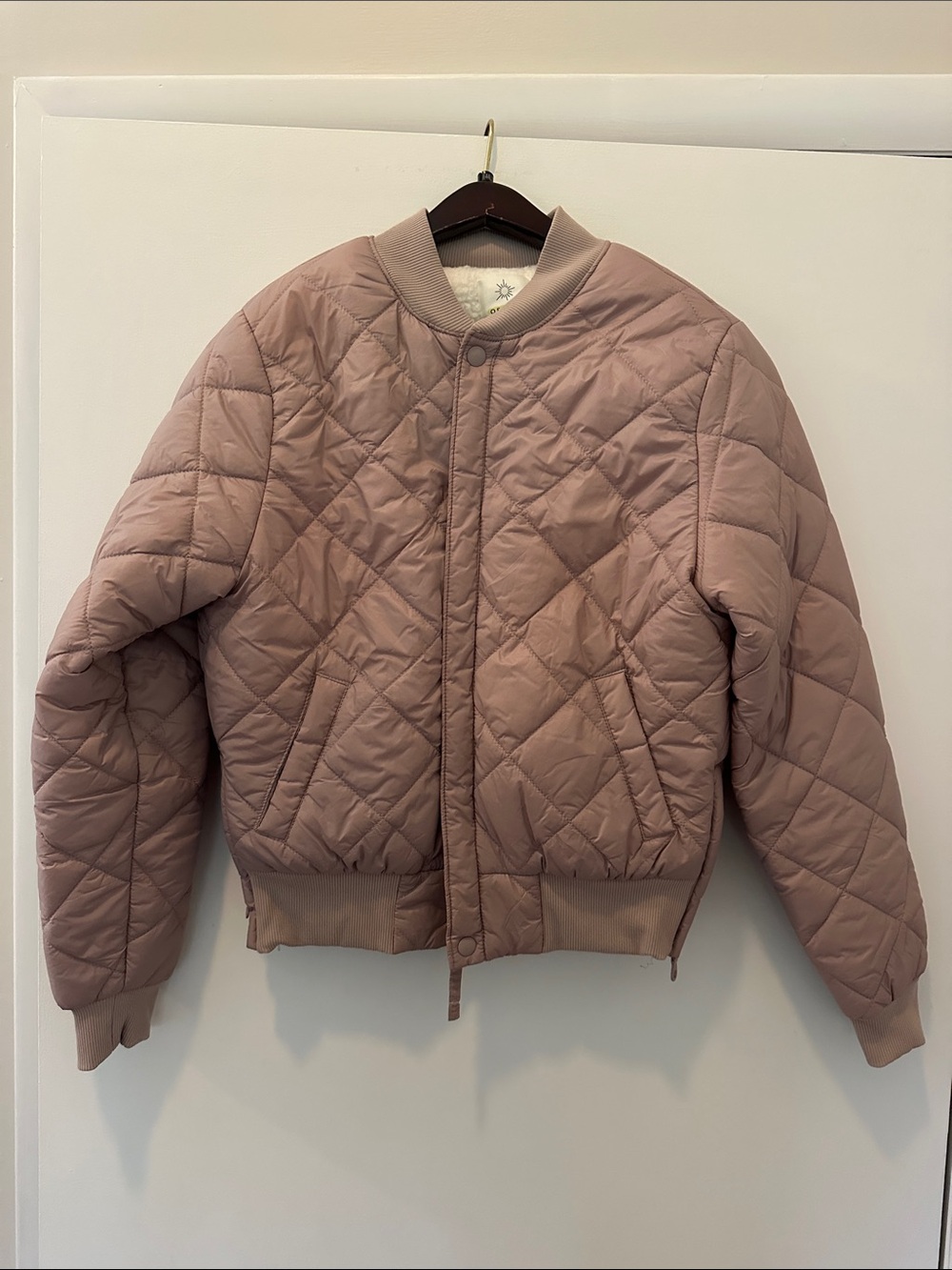 aerie Quilted Dusty Rose Bomber Jacket